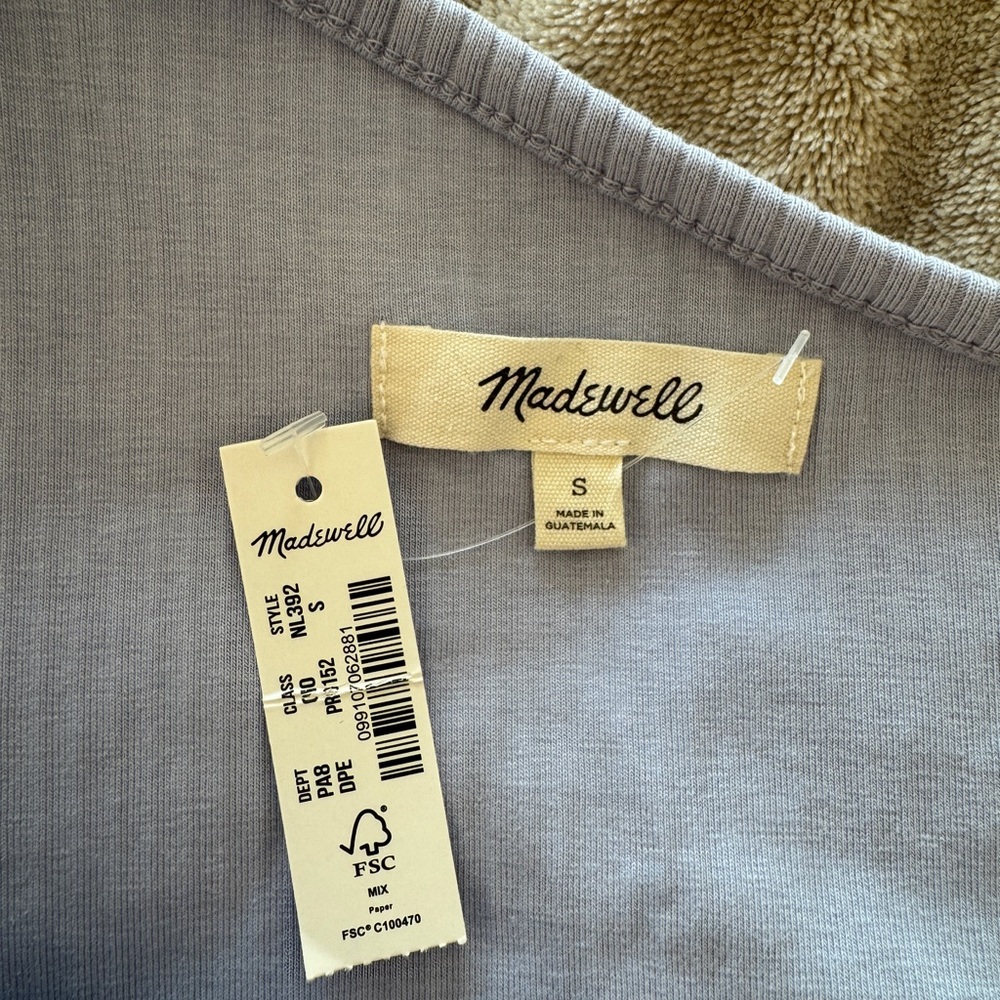 Madewell One-Shoulder Crop Tank in Sleekhold Distant Periwinkle - Picture 4 of 5